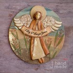 Welcome sign angel - Welcome to our home - brown