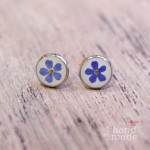 Kolczyki z kwiatami - niezapominajki