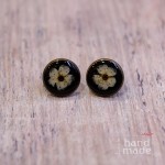 Kolczyki z kwiatami - czarne