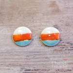 Ceramic clip on earrings - M - stripes