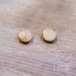 Ceramic clip on earrings - S - beige