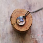 Necklace - pendant with flowers - forget-me-not