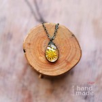 Necklace - pendant with flowers - handmade