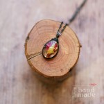 Necklace - pendant with flowers - rose