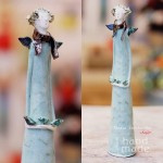 Handmade angel with birds