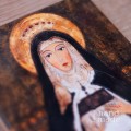 Kafelek ceramiczny z obrazkiem Św. Kingi patronki samorządowców i pracujących górników.jpg