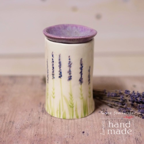 Ceramiczny podgrzewacz do olejków z motywem lawendy.jpg