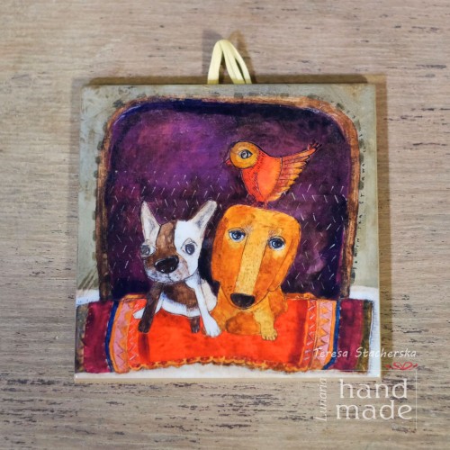 Ceramiczny kafel obrazek, kolorowe zwierzęta.jpg