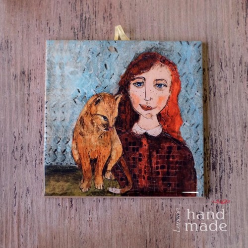 kafel-ruda-dziewczyna-i-kot